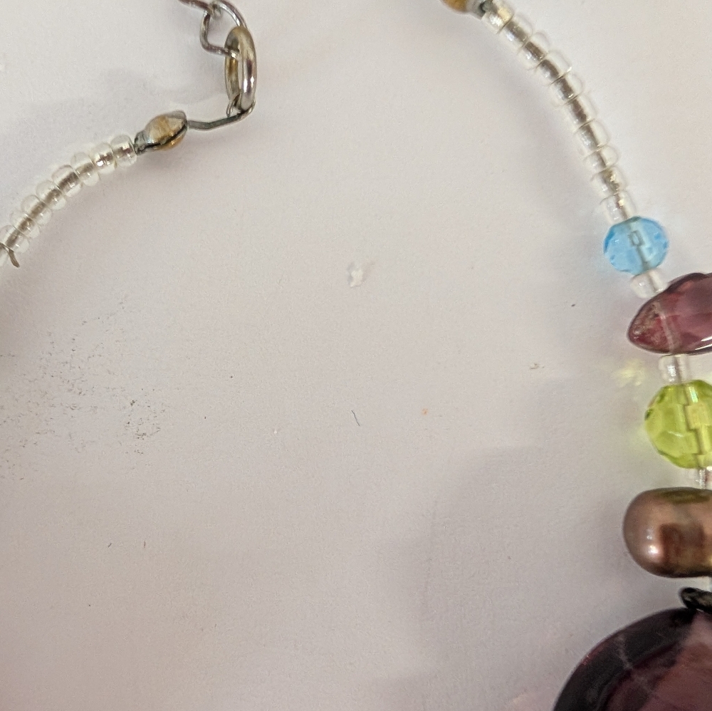 Vintage Necklace Venetian Murano  Beads In Pink And Blue - Picture 4 of 8